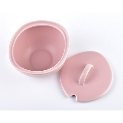 Affekdesign Happy roze porseleinen thee set inclusief 2 kop en schotel / melk en suiker set en theepot 5-delig