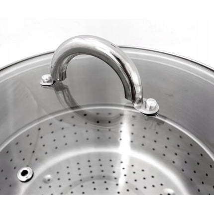 Meyerhoff Sapcentrifuge Pan / Stoompan 6-delig – RVS 8 L – Voor Inductie & Alle Warmtebronnen – Inclusief Aftapslang & Zeef – Ø 26 cm