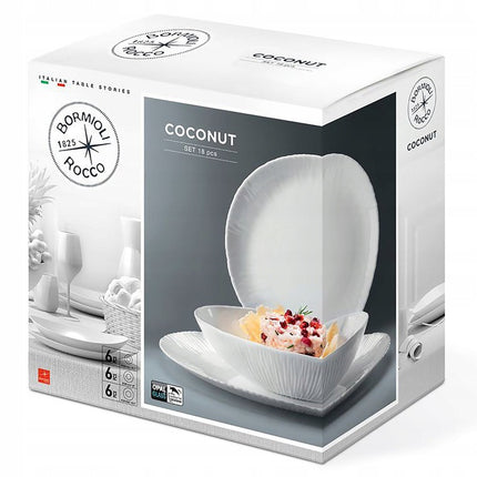 Bormioli Rocco Coconut 18-delige servies set van opaal glas wit