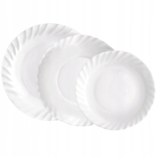 Bormioli Rocco Prima serviesset 18-delig – Witte borden set – Getemperd Opaalglas – Duurzaam & Vaatwasserbestendig