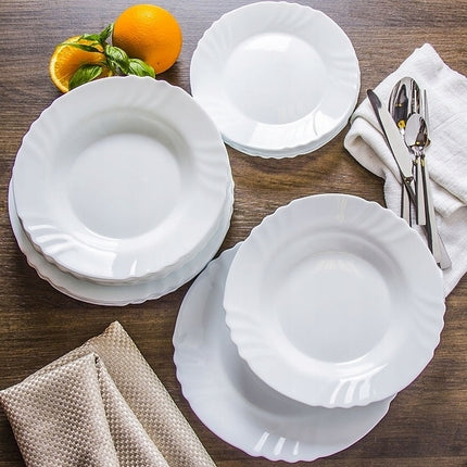 Bormioli Rocco Ebro Serviesset 18-delig – Opaal Glas – Wit – Vaatwasser-, Magnetron- & Vriezerbestendig – Italiaans Design