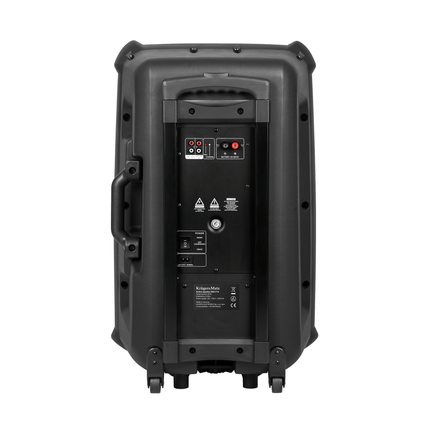 Krüger & Matz KM1715 professionele mobiele luidspreker party speaker box (met 2 UHF draadloze microfoons, SD, Bluetooth, FM, USB) 60 Watt zwart