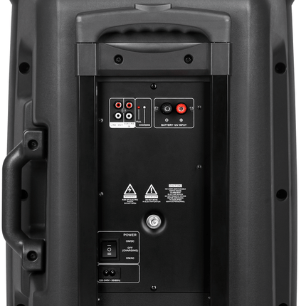 Krüger & Matz KM1715 professionele mobiele luidspreker party speaker box (met 2 UHF draadloze microfoons, SD, Bluetooth, FM, USB) 60 Watt zwart