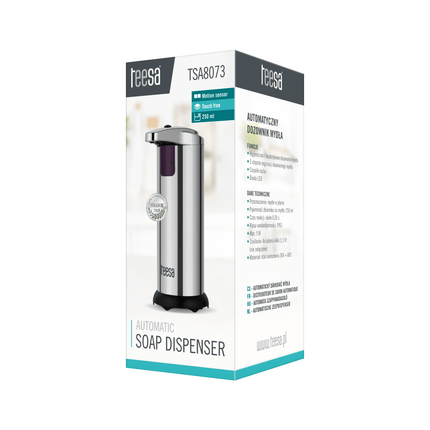 Teesa contactloze automatische zeepdispenser 11 x 7,5 x 18 cm RVS TSA8073