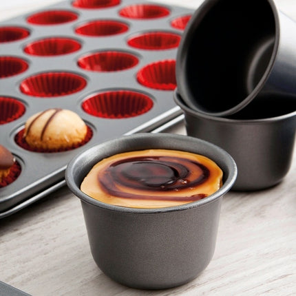 Quid ronde bakvorm / cakevorm Ø 7,5 cm RVS antraciet