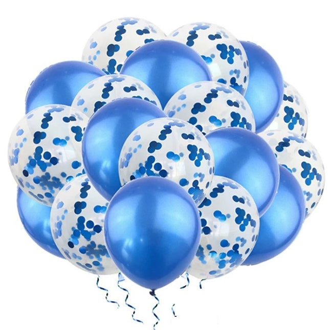 VSE luxe confetti ballonnen 20 stuks blauw