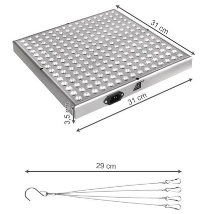Malatec LED groeilamp / kweeklamp / grow light full spectrum 35 Watt 31 x 31 cm 225 LEDs