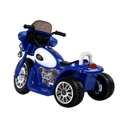 Elektrische politie chopper - trike - motor voor kinderen tot 25kg max 1-3 km/h blauw