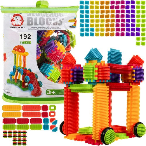 Kruzzel 192-delige Bouwset voor Kinderen - Educatief Bouwspeelgoed Hedgehog Blocks - Motoriek & Creativiteit - Veilig & Duurzaam Speelgoed