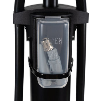 Trizand fietspomp met analoge drukmeter 22 x 13 x 56-92,5 cm zwart