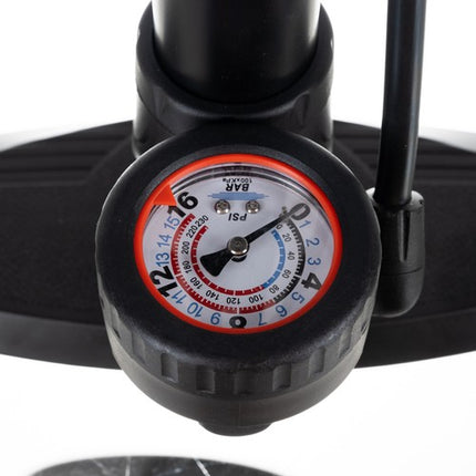 Trizand fietspomp met analoge drukmeter 22 x 13 x 56-92,5 cm zwart