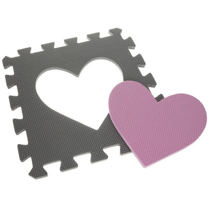 Kruzzel Speelmat Puzzelmat 36-delig XXL EVA Foam met Verwijderbare Elementen – Zwart/Roze Antislip Speelbox Mat voor Peuters - Waterdicht, Veilig & Educatief