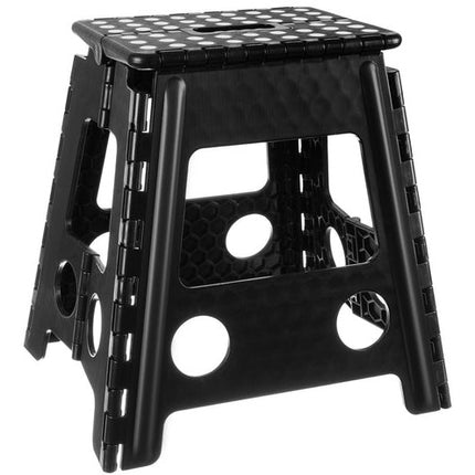 Inklapbaar krukje met antislip 39 cm zwart