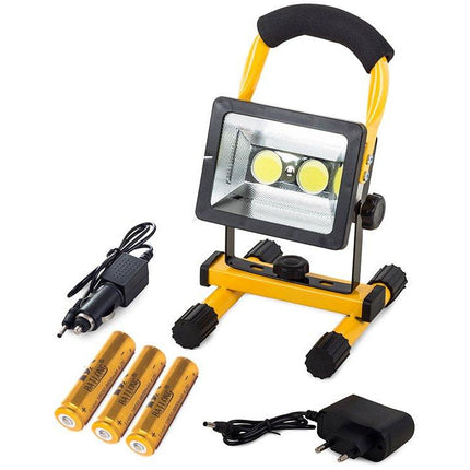 Draagbare LED Werklamp, Bouwlamp 2 x LED COB 30W oplaadbaar