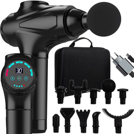 Malatec Massagepistool - Inclusief Koffer - 10 Accessoires - 30 Snelheden - Zwart