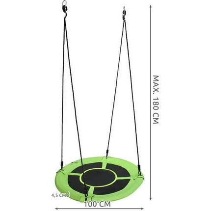 Malatec XXL nest schommel buitenspeelgoed 120cm belasting 160 KG groen/zwart