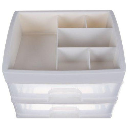 Soulima Cosmetica Organizer XL Deluxe - Make up Opbergbox - Wit met 3 Laden en 6 opbergvakken