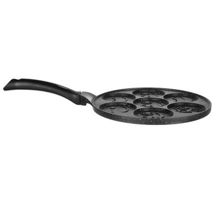Koekenpan voor het bakken van 7 emoji pancakes 26 cm zwart