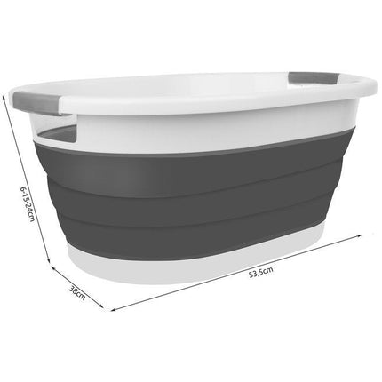 Universeel opvouwbare siliconen wasmand / babybadje 25L grijs