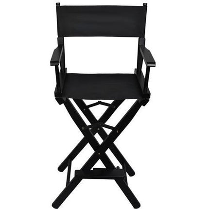 Beautylushh professionele houten hoge make-up / regisseurs stoel verstelbaar 116 cm zwart