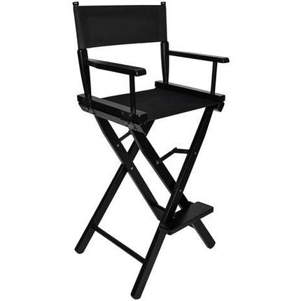 Beautylushh professionele houten hoge make-up / regisseurs stoel verstelbaar 116 cm zwart