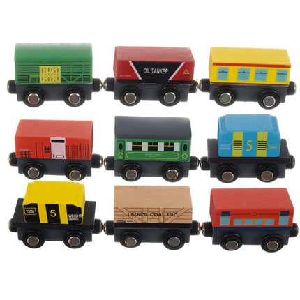 Houten speelgoed trein 12-delig in mooie organizer 33 x 20 x 3 cm