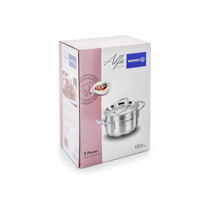 Korkmaz RVS Soeppan 5.5L – Grote Kookpan Geschikt Voor Inductie – Met Deksel en Dubbele Bodem
