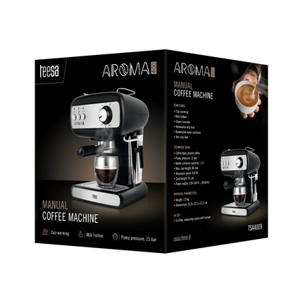 Teesa Espressomachine AROMA 400 met melkopschuimer 850W TSA4009