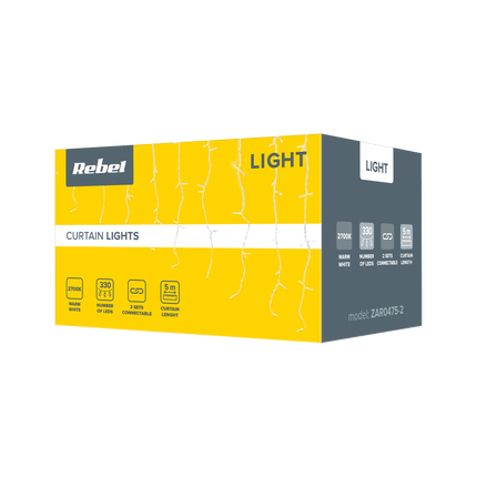 Rebel LED lichtgordijn met 330 LED lampjes koel wit 5 meter ZAR0475-2