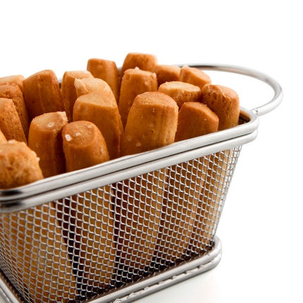 Quid mandje voor aperitieven 9 x 10 cm RVS