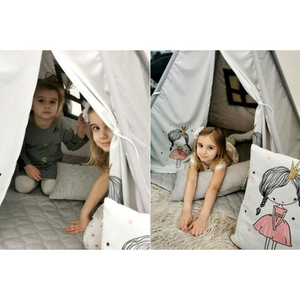 Luxe handgemaakte unicorn eenhoorn tipi tent speeltent - wigwam voor kinderen inclusief kussens en speelmat