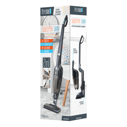 Teesa 2 in 1 snoerloze steelstofzuiger sweeper 5000 met afneembare handstofzuiger TSA5025