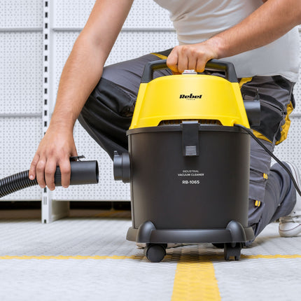 Rebel Wet & Dry Industriële Nat en Droog Stofzuiger - Bouwstofzuiger 15L 1400W - Krachtige Multifunctionele Zuiger