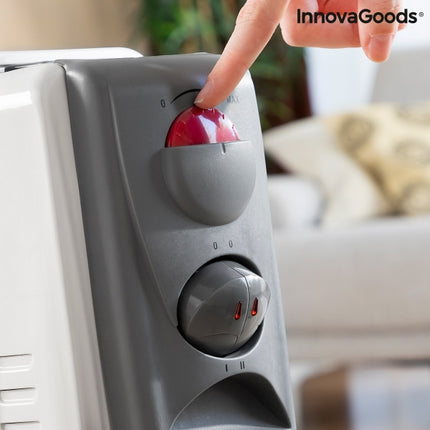 Innovagoods Oileven elektrische olieradiator kachel met thermostaat 3 standen 11 kamers 2500W tot 28m2 wit