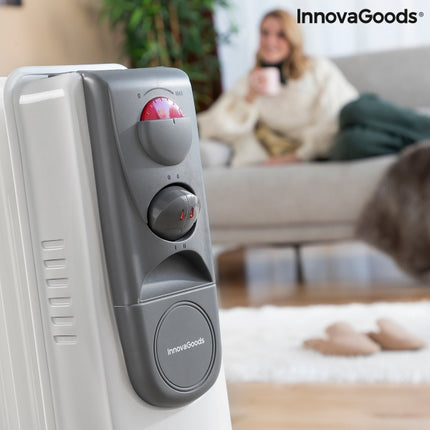 Innovagoods Oileven elektrische olieradiator kachel met thermostaat 3 standen 11 kamers 2500W tot 28m2 wit