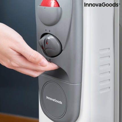 Innovagoods Oileven elektrische olieradiator kachel met thermostaat 3 standen 11 kamers 2500W tot 28m2 wit