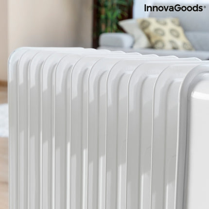 Innovagoods Oileven elektrische olieradiator kachel met thermostaat 3 standen 11 kamers 2500W tot 28m2 wit