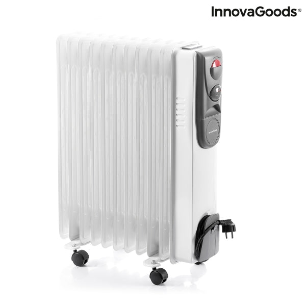 Innovagoods Oileven elektrische olieradiator kachel met thermostaat 3 standen 11 kamers 2500W tot 28m2 wit