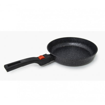 Korkmaz Ornella Koekenpan 28 cm – Aluminium Pan 3L Met Afneembaar Handvat – 5-Laags Antiaanbaklaag – Marmerlook – Voor Inductie en Alle Warmtebronnen