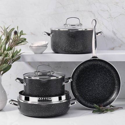 Korkmaz Galaksi Koekenpan 24 cm – Aluminium Pan 1.8L Met Volkanit Antiaanbaklaag – Geschikt Voor Inductie en Alle Warmtebronnen