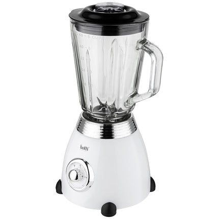 Botti Royal Line blender – 1,5L – 500W – Wit/Zilver – Professionele blender met 2 snelheden en pulsfunctie – Retro look