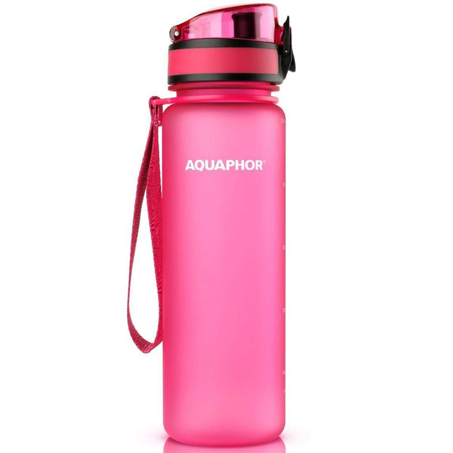 Aquaphor City Waterfles met Filter 500ml – Roze – BPA-vrij Tritan™ – Automatische Klep – Herbruikbare Drinkfles