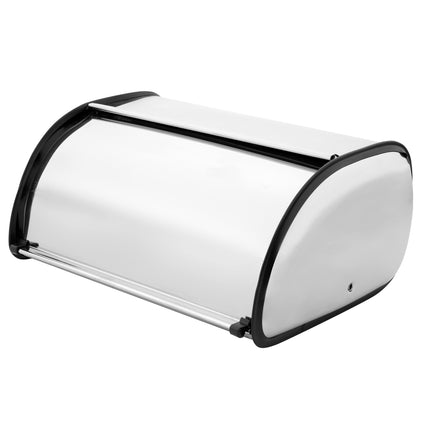 Florina Lili zilveren broodtrommel met rolklep klein formaat 35 x 23 x 14.5 cm RVS