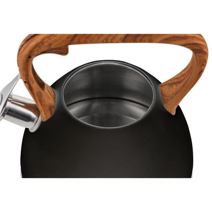 Florina Frank fluitketel RVS mat zwart / bruin 2.5 Liter - ook geschikt voor inductie