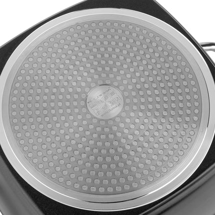 Florina Nelio vierkante kookpan braadpan 20 x 20 cm aluminium 2.5 Liter mat zwart - geschikt voor inductie
