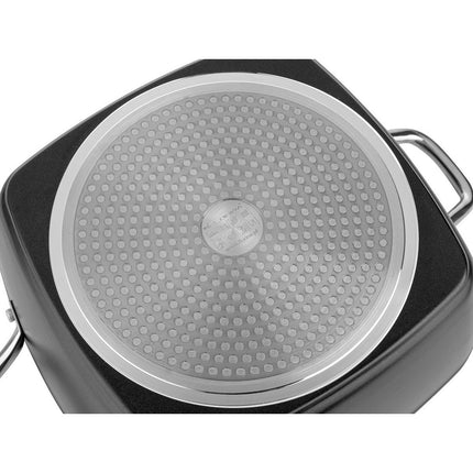 Florina Nelio vierkante kookpan braadpan 28 x 28 cm aluminium 6.1 Liter mat zwart - geschikt voor inductie