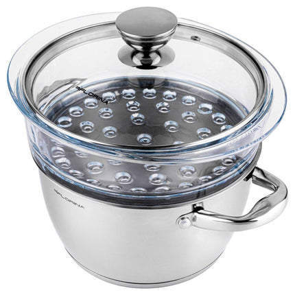 Florina stima professionele stoompan 3-delig RVS geschikt voor alle warmtebronnen ∅ 20 cm zilver