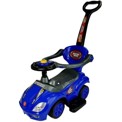 Mega Car 3 in 1 loopauto met duwstang - Groeit mee met je kind - Blauw