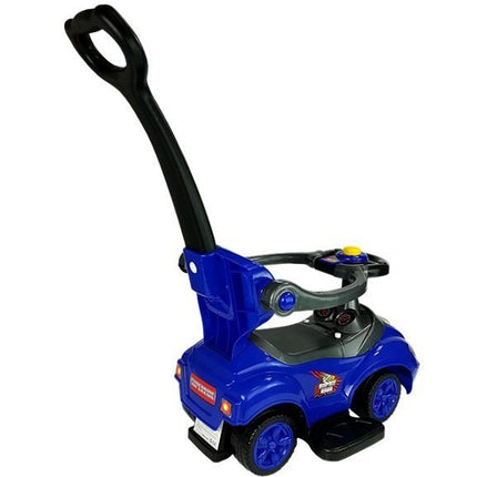 Mega Car 3 in 1 loopauto met duwstang - Groeit mee met je kind - Blauw