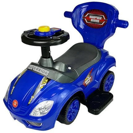 Mega Car 3 in 1 loopauto met duwstang - Groeit mee met je kind - Blauw